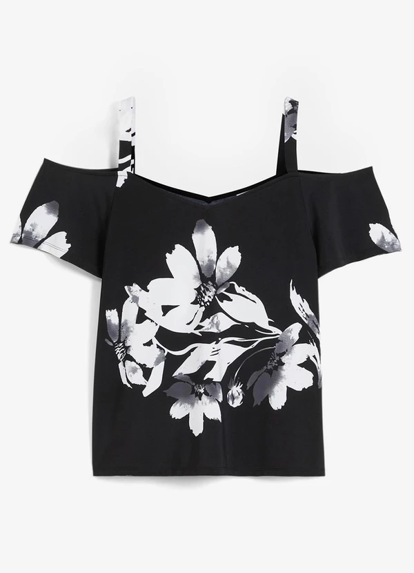 bonprix - Blusa Floral Dark em Malha Fria 7