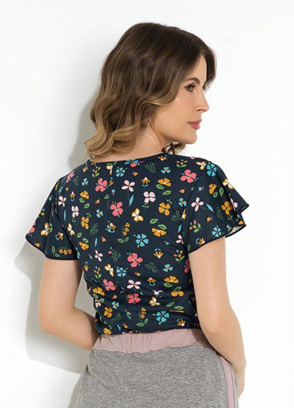 Moda Pop - Blusa Floral Decote V e Babado 2