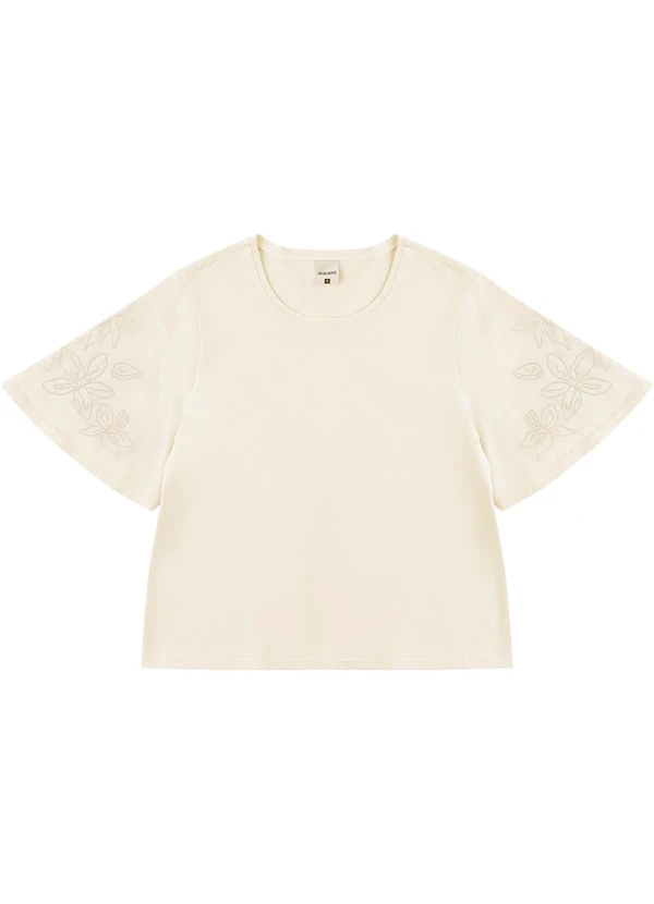 Malwee - Blusa Floral em Puff Off White 3