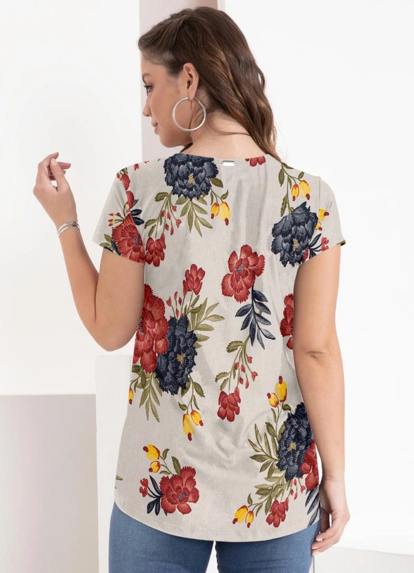 Quintess - Blusa Floral Étnico Alongada 6