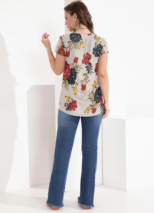 Quintess - Blusa Floral Étnico Alongada 8