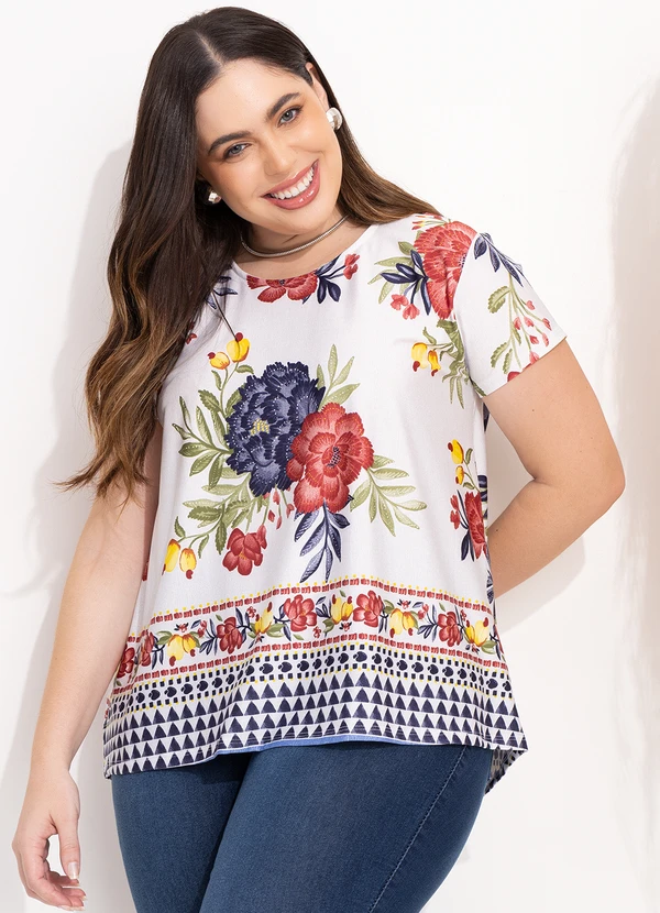 Quintess - Blusa Floral Étnico Alongada 9