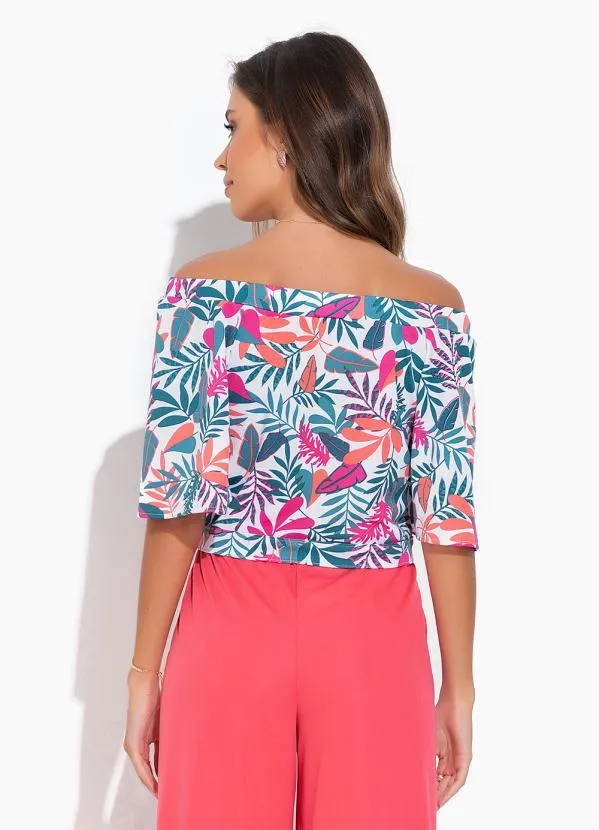 Moda Pop - Blusa Floral Floral com Manga Curta Ampla 2