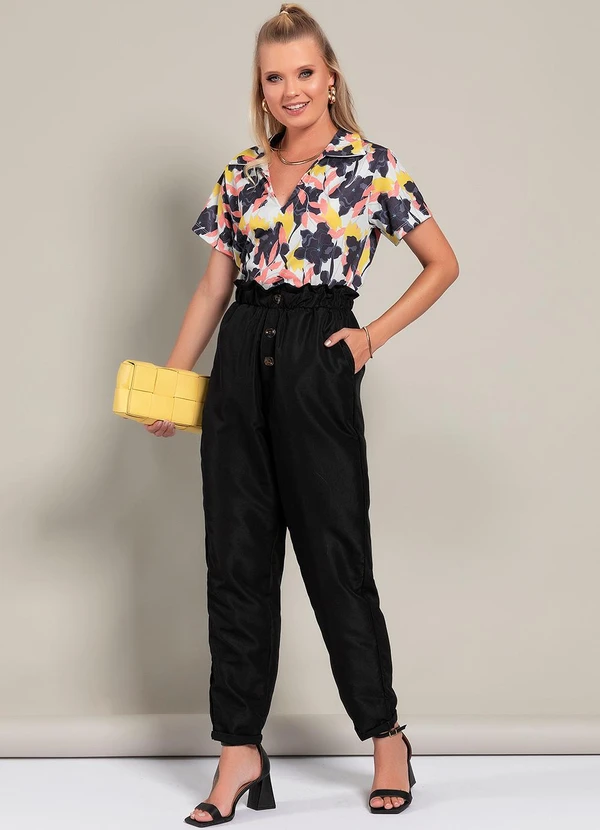 Moda Pop - Blusa Floral Grande em Jersey Acetinado 3