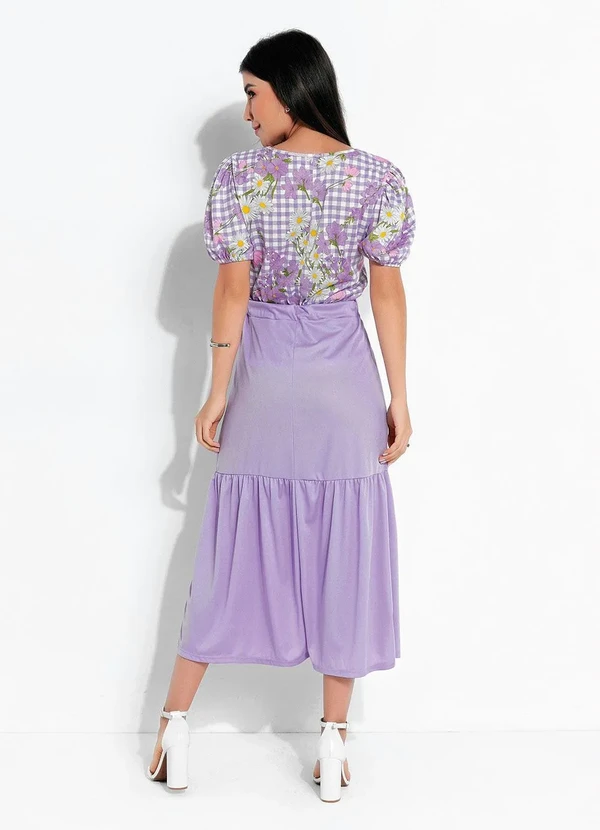 Rosalie - Blusa Floral Lilás Manga Bufante 4