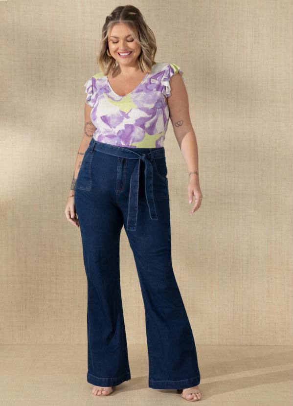 Quintess - Blusa Floral Lima com Babado nas Mangas 1