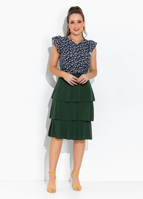 Rosalie - Blusa Floral Marinho com Babado 2