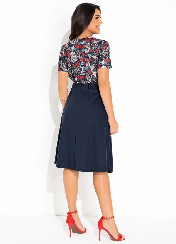 Rosalie - Blusa Floral Marinho com Gola 4