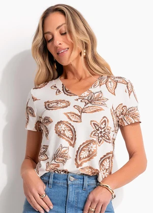 Quintess - Blusa Floral Paisley em Malha de Viscose - QUINTESS