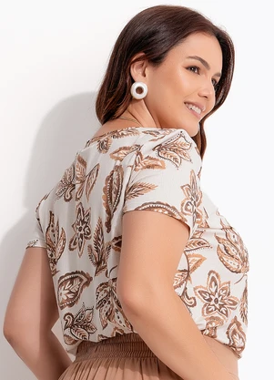 Quintess - Blusa Floral Paisley em Malha de Viscose - QUINTESS