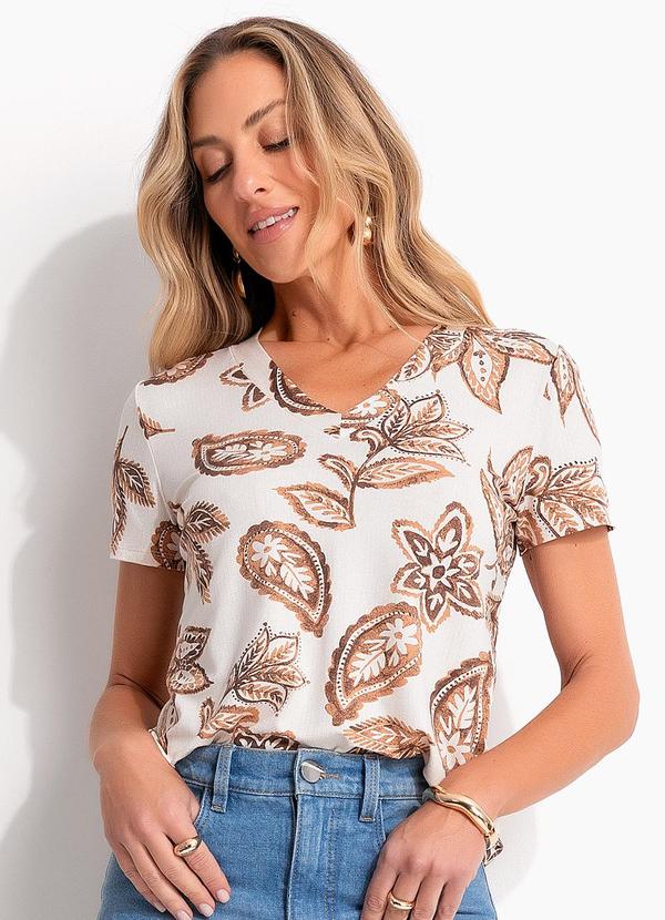 Blusa (Floral Paisley) em Malha de Viscose