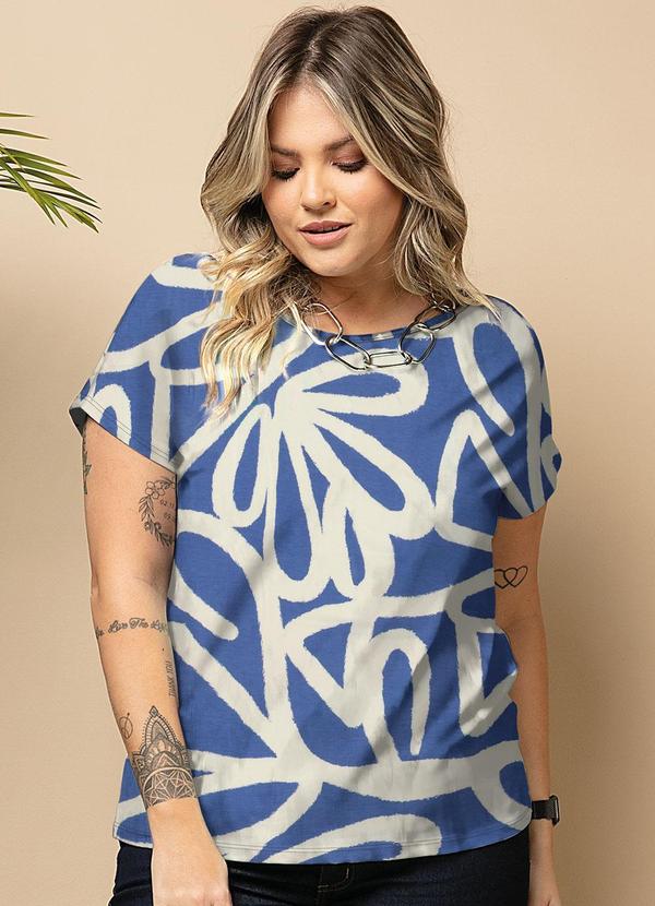 Quintess - Blusa Floral Pincelado em Malha de Viscose 3