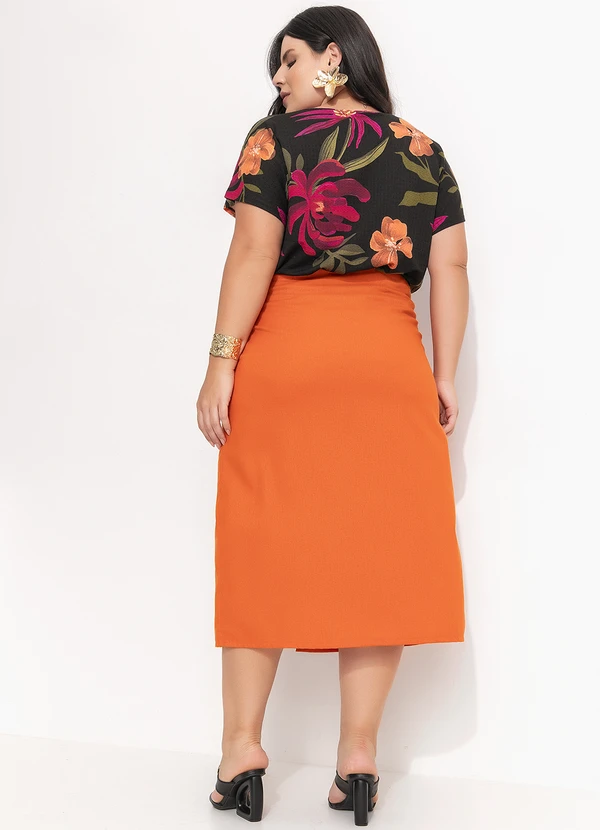 Quintess - Blusa Floral Preto em Malha de Viscose 8