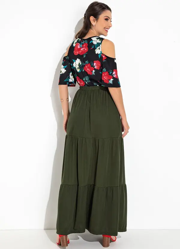 Rosalie - Blusa Floral Preto em Malha 4