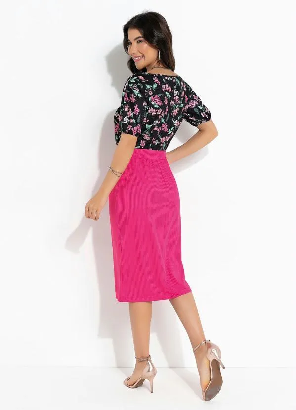 Rosalie - Blusa Floral Preto Manga Bufante 4