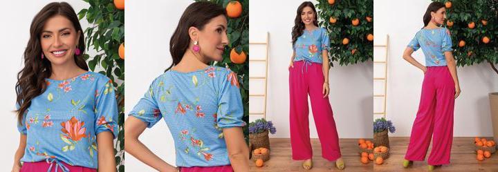 Blusa Floral Ramos em Malha