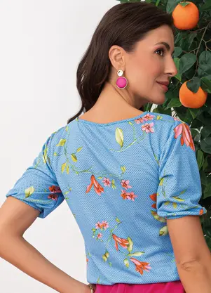Moda Pop - Blusa Floral Ramos em Malha - MODA POP