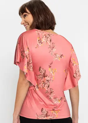 bonprix - Blusa Floral Romântico em Malha Fria - BONPRIX