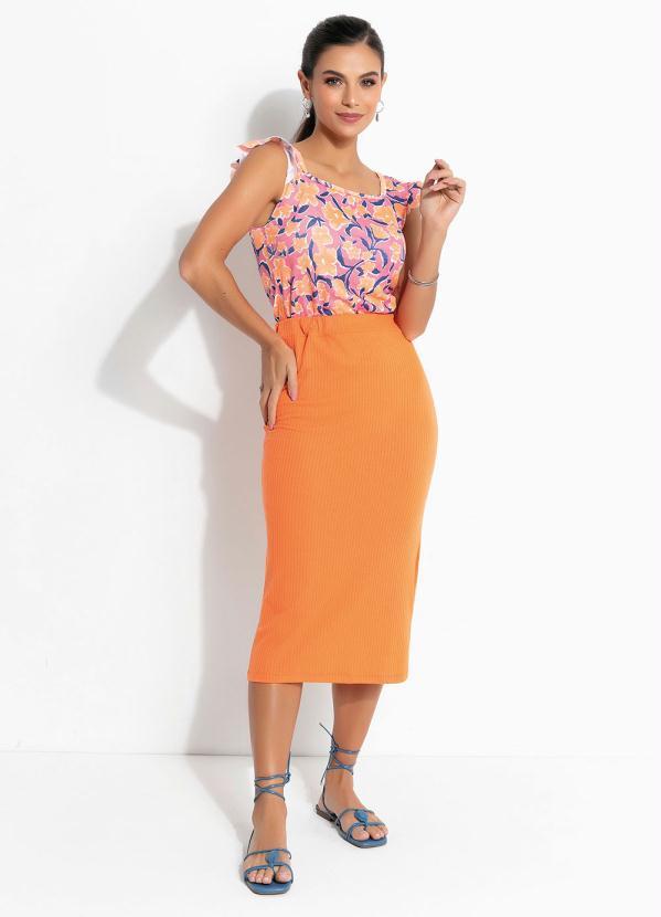 Outlet - Blusa Floral Rosa com Babado 3