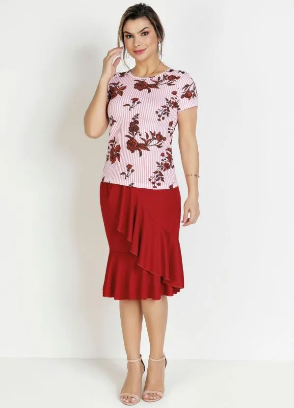 Rosalie - Blusa Floral Rosa com Botões 4