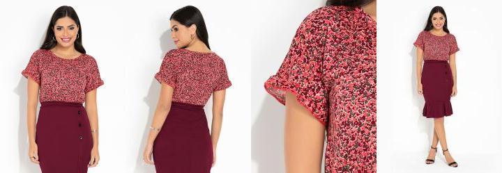Blusa Floral Rosa