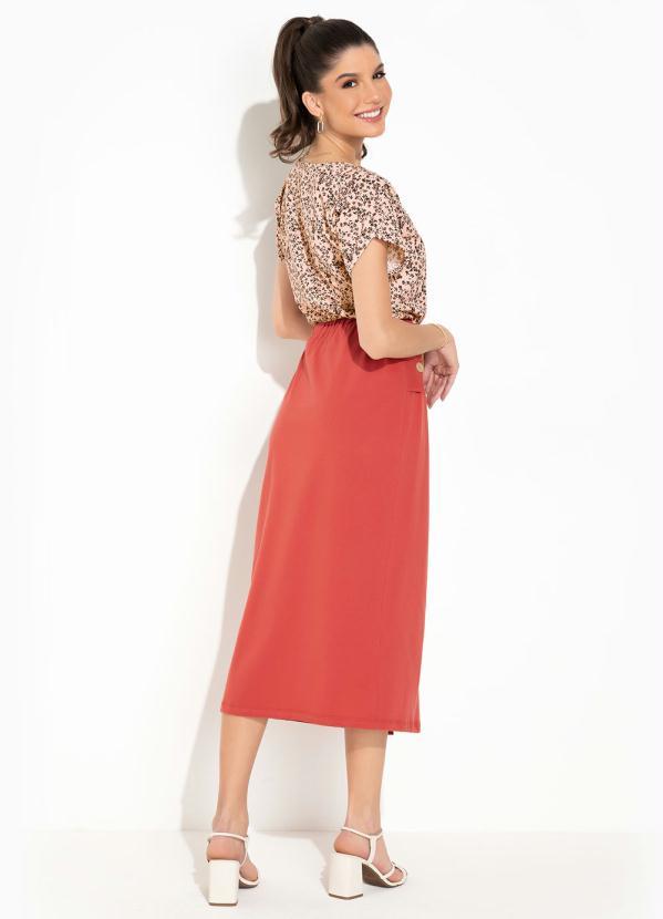 Rosalie - Blusa Floral Salmão Transpassado 5