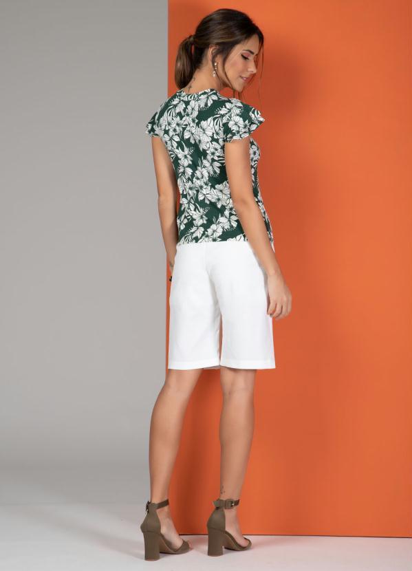 Quintess - Blusa Floral Verde com Decote Vazado 4