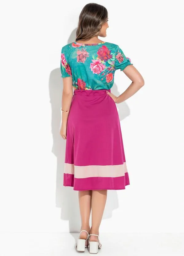 Rosalie - Blusa Floral Verde com Franzido 4