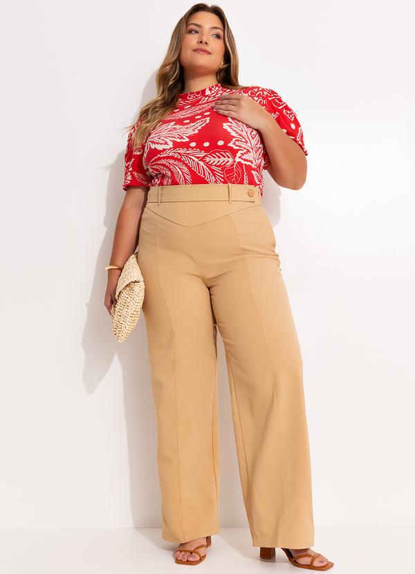 Quintess - Blusa Floral Vermelho em Malha de Viscose 10