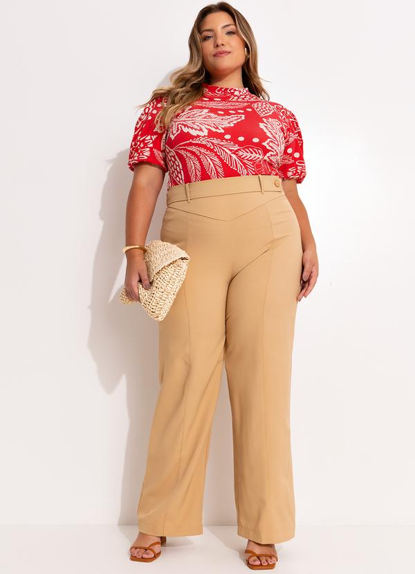 Quintess - Blusa Floral Vermelho em Malha de Viscose 12