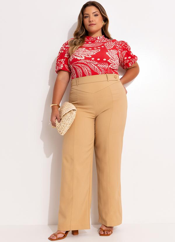 Quintess - Blusa Floral Vermelho em Malha de Viscose 13