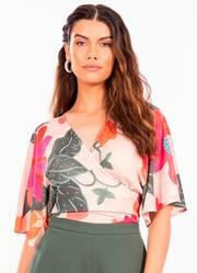 Blusa Floral Vibrante em Malha Fria