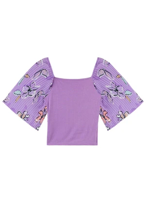Outlet - Blusa Flowers Of Summer Adulto Feminino Roxo - OUTLET