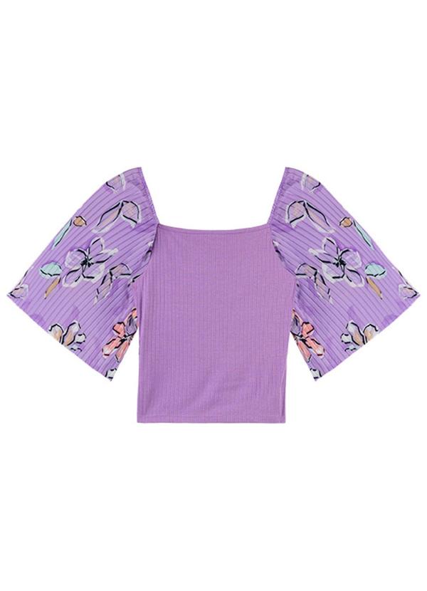 Outlet - Blusa Flowers Of Summer Adulto Feminino Roxo