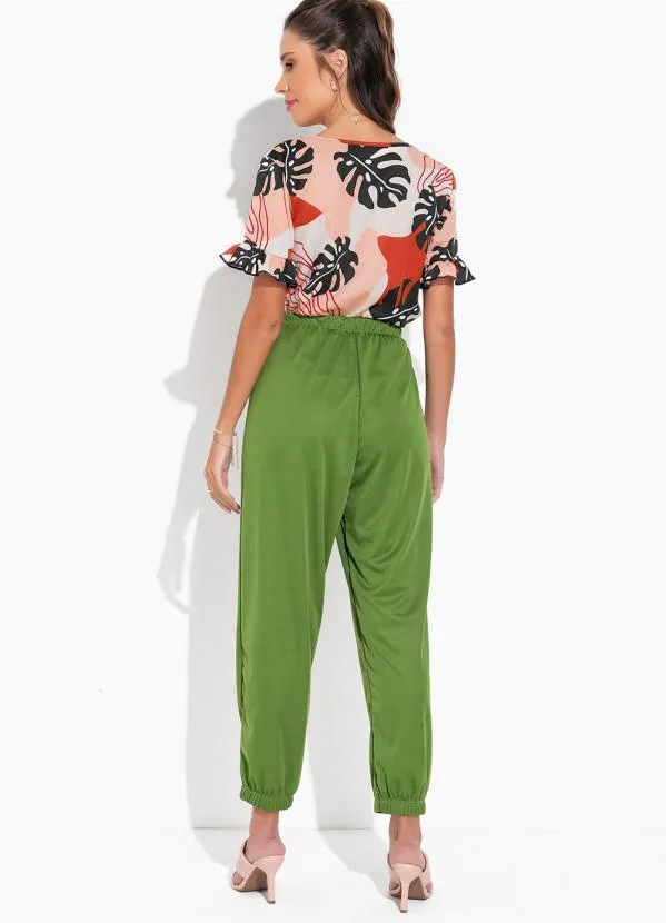 Moda Pop - Blusa Folhagem com Babado na Manga 5