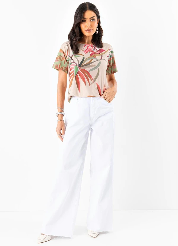 Quintess - Blusa Folhagem Off White em Malha Fria 3