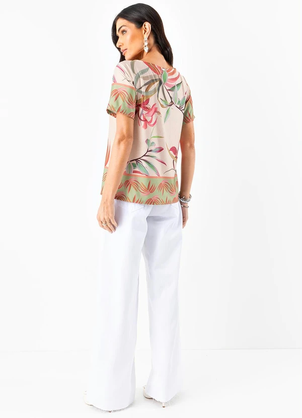 Quintess - Blusa Folhagem Off White em Malha Fria 2