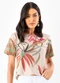 Quintess - Blusa Folhagem Off White em Malha Fria - variação: Folhagem Off White