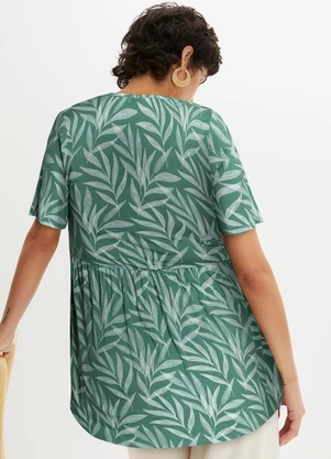 bonprix - Blusa Folhagem Pontilhada em Malha de Viscose - BONPRIX