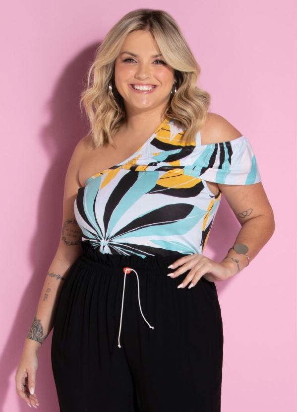 Quintess - Blusa Folhas com Elástico na Manga 5