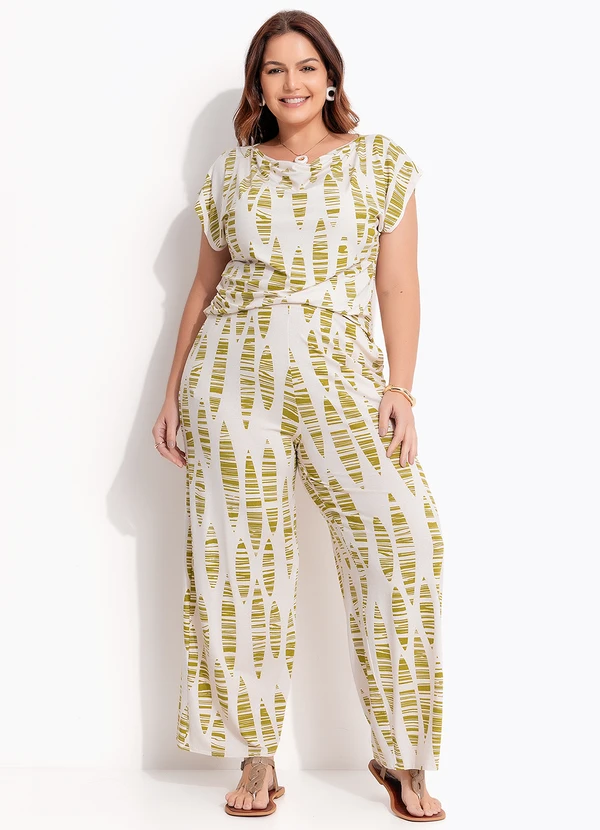 Quintess - Blusa Folhas Listradas em Malha de Viscose 7