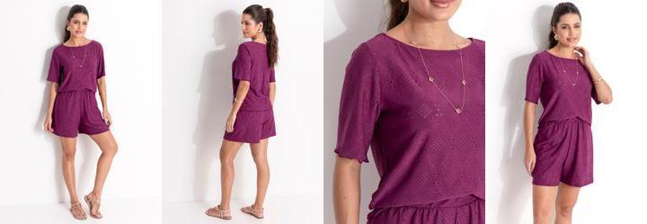 Blusa Framboesa em Malha Laise