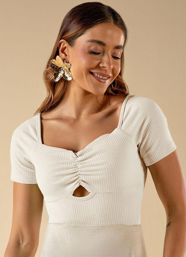 Use Modo - Blusa Franzido Busto Bege