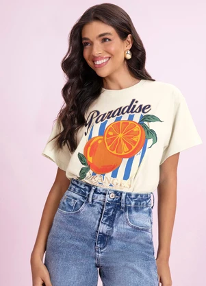 Angel - Blusa Frutas Bege - ANGEL