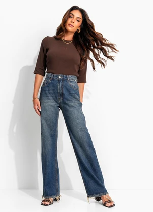 John John - Blusa Gaia Jj Marrom - JOHN JOHN