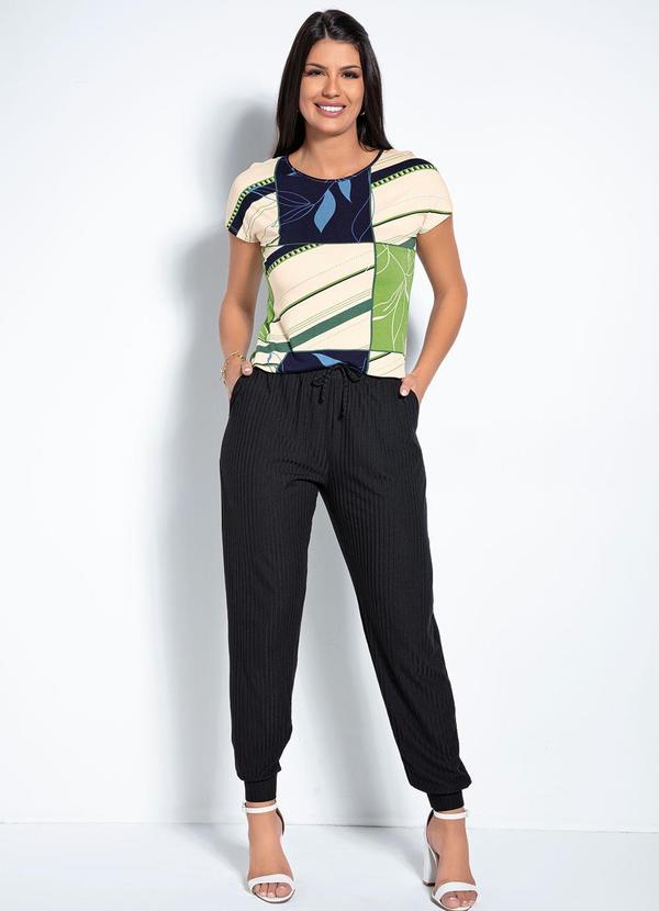 Rovitex - Blusa Geométrica e Folhas Rovitex 7