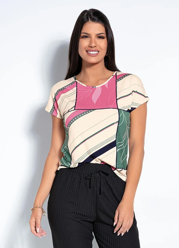 Rovitex - Blusa Geométrica e Folhas Rovitex 5