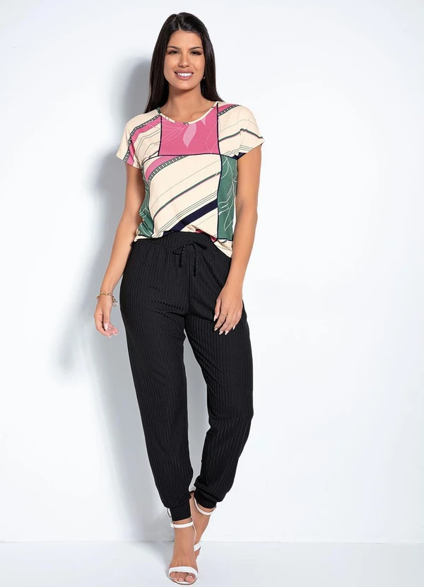 Rovitex - Blusa Geométrica e Folhas Rovitex 7