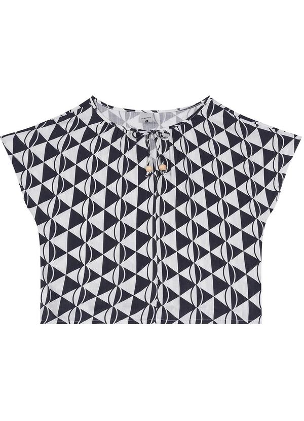 Malwee - Blusa Geométrica Texturizada Preta