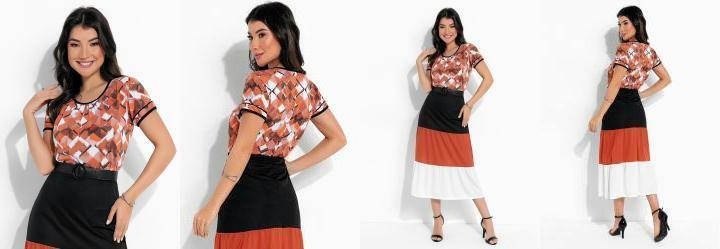 Blusa Geomtrico Laranja